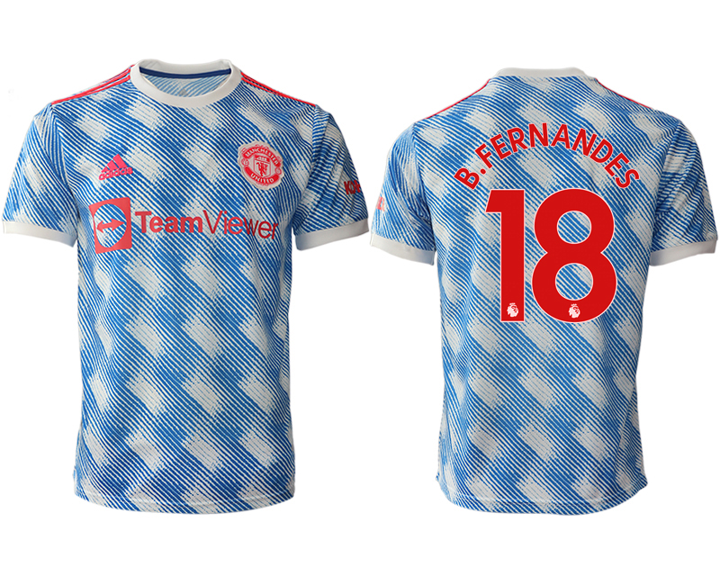 Men 2021-2022 Club Manchester United away aaa version blue #18 Soccer Jersey->manchester united jersey->Soccer Club Jersey